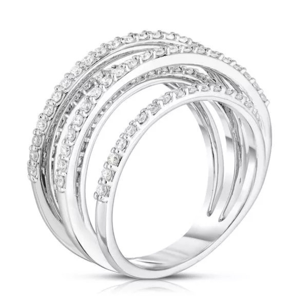 New Women’s 925 Silver Multi Layer Diamond Ring - Picture 3 of 5